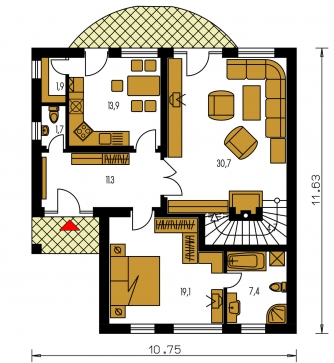 Mirror image | Floor plan of ground floor - PREMIER 97